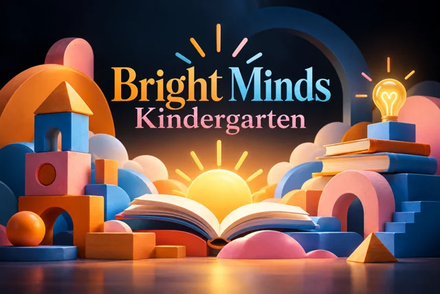 Bright Minds Kindergarten — AI brand illustration