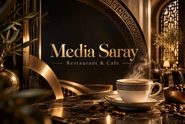 Media Saray Restaurant & Cafe — AI brand illustration
